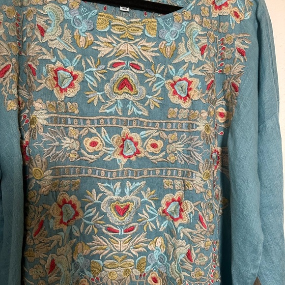 Johnny Was Biya Salas embroidered linen blouse - Picture 3 of 8